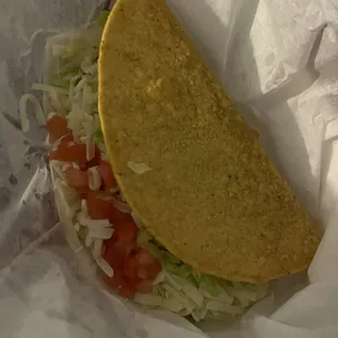 Crunchy taco with carne asada