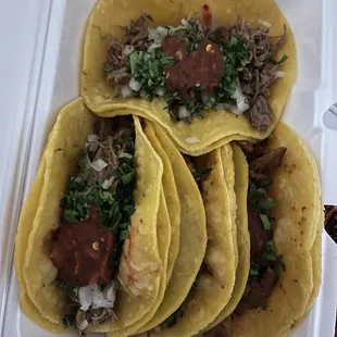 Street Tacos Al Pastor and Barbacoa