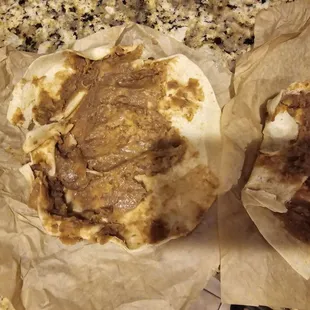 Beef and bean burritos missing the beef.