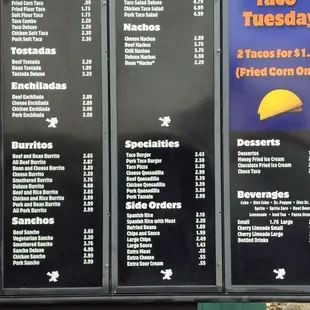 Drive thru menu boards