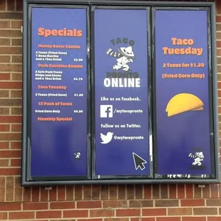 Drive thru menu boards