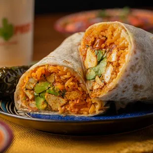 a burrito on a plate