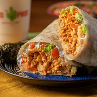 a burrito on a plate