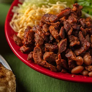 a plate of mexican food