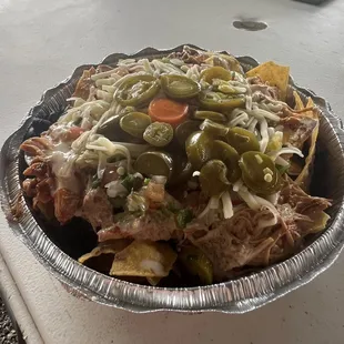Chicken nachos.