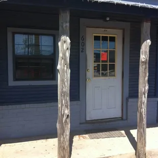 the front door and porch