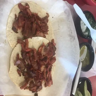 two tortillas on a plate