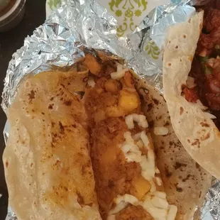 Potato &amp; chorizo w/ cheese