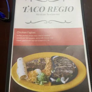 a menu for a mexican restaurant