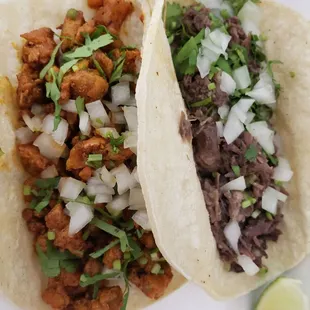 PASTOR AND BARBACOA TACOS