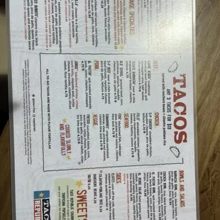 menu