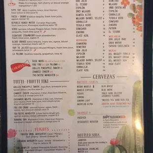 Alcohol Menu
