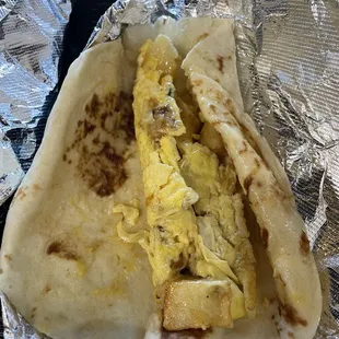 Potato egg taco