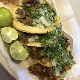 Bistek &amp; Tripas on corn tortilla