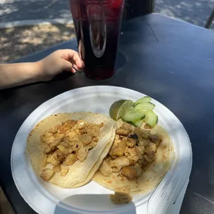 Plain chicken tacos for my kid