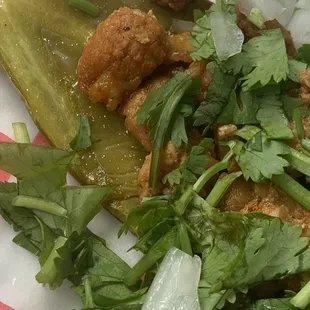 Close up of cactus taco