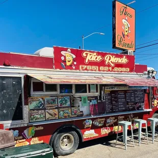 a food truck parked in a parking lot