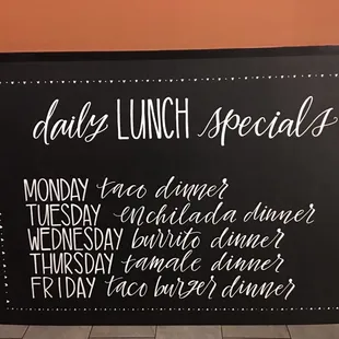 a chalk board with a menu on it