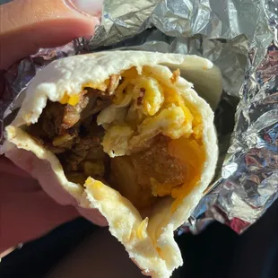 Steak breakfast burrito