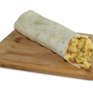 Breakfast Burrito: Grilled flour tortilla: With eggs, chopped potato, cheddar jack cheese and special green chili.