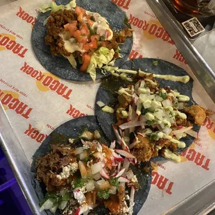 Puffy Beef Taco and Pollo Taco