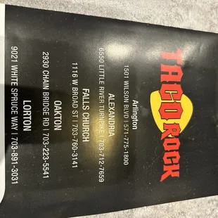 Menu back