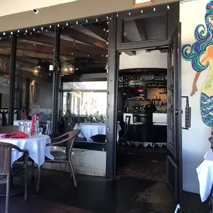 Peering into the restaurant