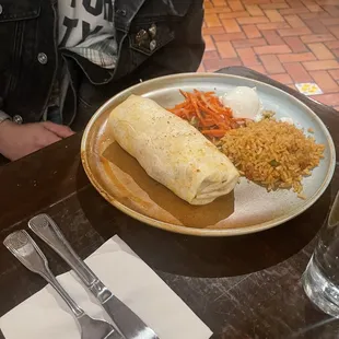 Blackened chicken burrito