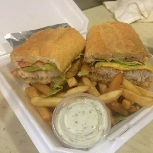 a sandwich and french fries