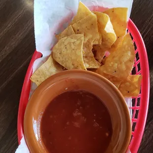 Complimentary chips and salsa