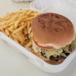 Cheeseburger Deluxe and Fries