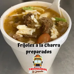 Prepared charro bean soup