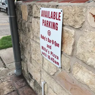 Parking out front but also across the street