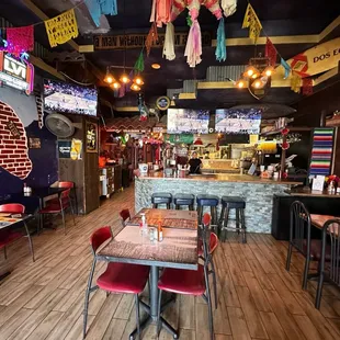 the interior of a mexican restaurant