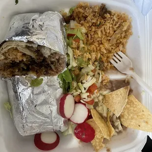 Burrito and taco plate