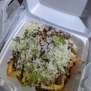 Asada fries. Price not listed