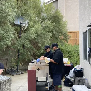 Making the tacos! Yum!