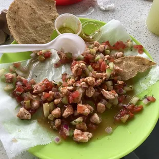 Had so much ceviche on the tostadas that I had to use the ones they gave on the side to eat what fell off of my tostada