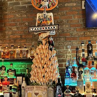 a taco tower made of donuts