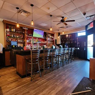 the inside of a restaurant