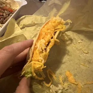 Crunchy ground beef taco