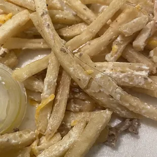 Hair on fries...GROSS!