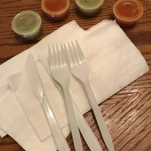 They supply you with what you need and you don't have to ask . Something that is  unfortunately missing from most fast food places