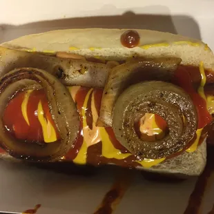 Bacon hot dog.