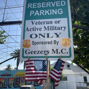 Veterans Designated Parking.