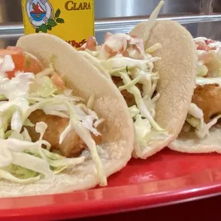 Ensenada Style Fish Tacos-Chased down with a Pacifico Beer..