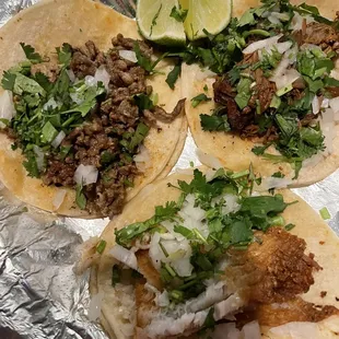 Fish taco, Barbacoa taco, asado taco