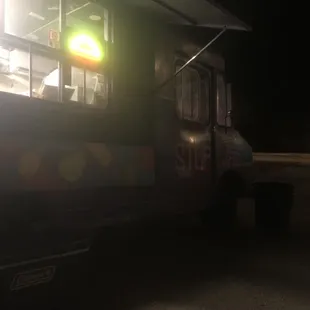Truck at night.