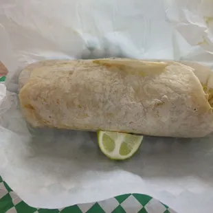 California burrito (lime for scale)