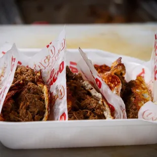 a tray of taco meat